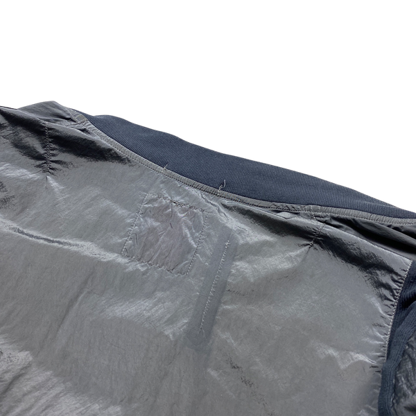 Stone Island Articulated Anatomy White Mesh Badge Nylon Metal Bomber Jacket - XXL