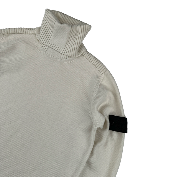 Stone Island 2020 Shadow Project Cream Roll Neck Knit Jumper - Large