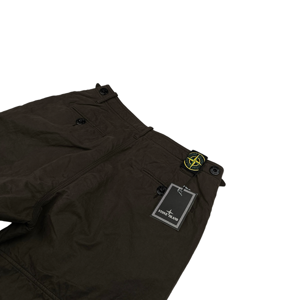 Stone Island 2005 Brown Cotton Blend Belt Patch Trousers - 30"