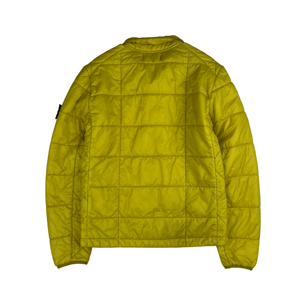 Stone Island 2019 Yellow Garment Dyed Quilted Micro Yarn Bomber Jacket - Small