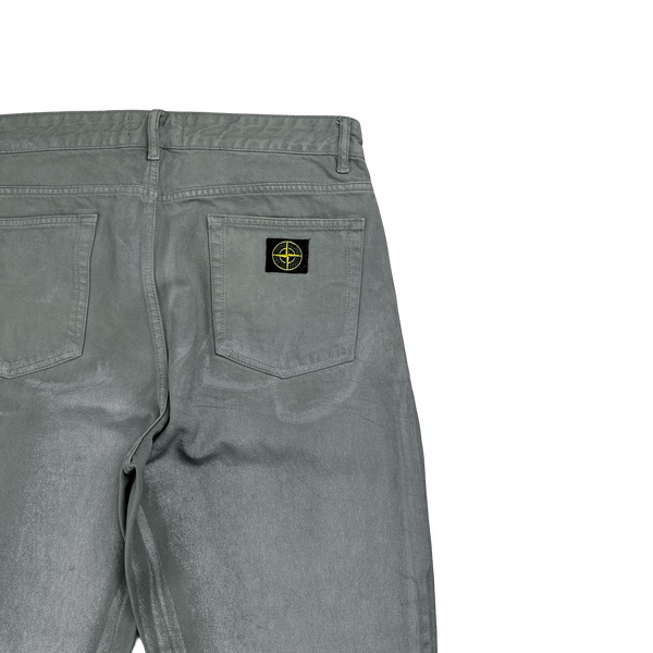 Stone Island x Supreme 2023 Reflective Sprayed Denim Patch Vintage Style Jeans - 34"