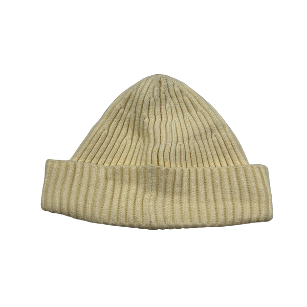 Stone Island 2005 Cream Wool Spellout Beanie