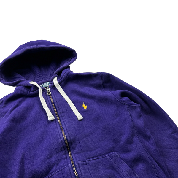 Ralph Lauren Purple Thick Cotton Zip Up Hoodie - Small