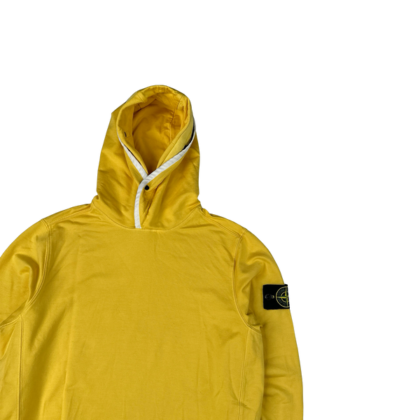 Stone Island 2022 Yellow Pullover Thick Cotton Hoodie - Small