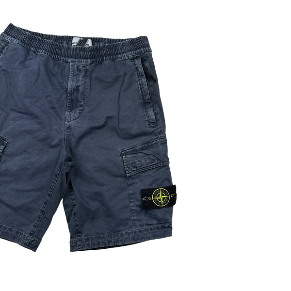 Stone Island 2021 Navy Cotton RE Fit Shorts - 30"