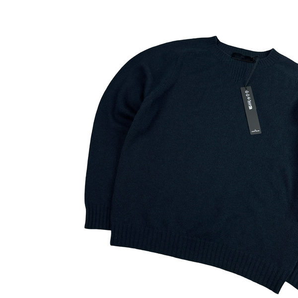 Stone Island 2026 Navy 100% Cashmere Ghost Crewneck Jumper - Large