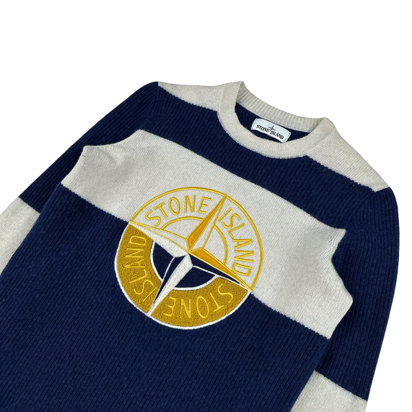 Stone Island 2018 Embroidered Knit Wool Jumper - Small