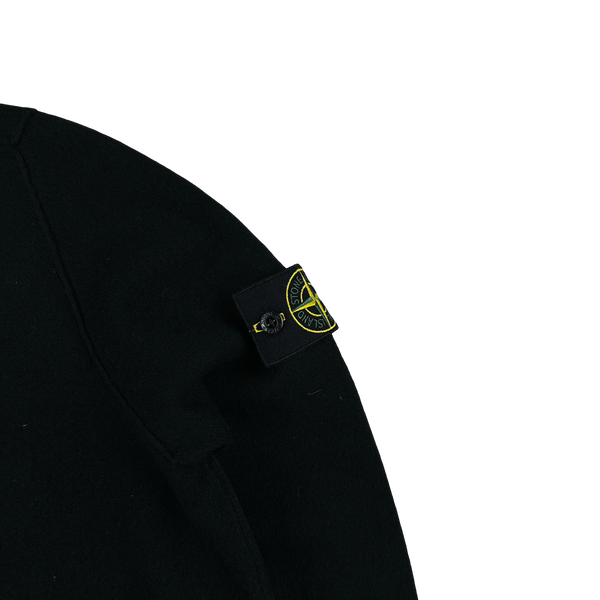 Stone Island 2019 Black Wool Blend Long Sleeve Polo Shirt - XL