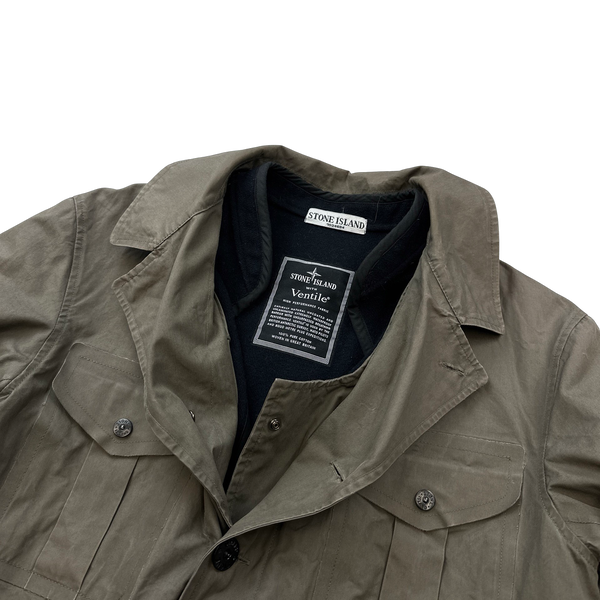 Stone Island 2005 Beige Cotton Ventile Dual Layer Field Jacket - Large