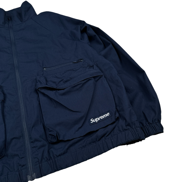 Supreme Navy Cotton Double Pocket Cargo Jacket - Medium