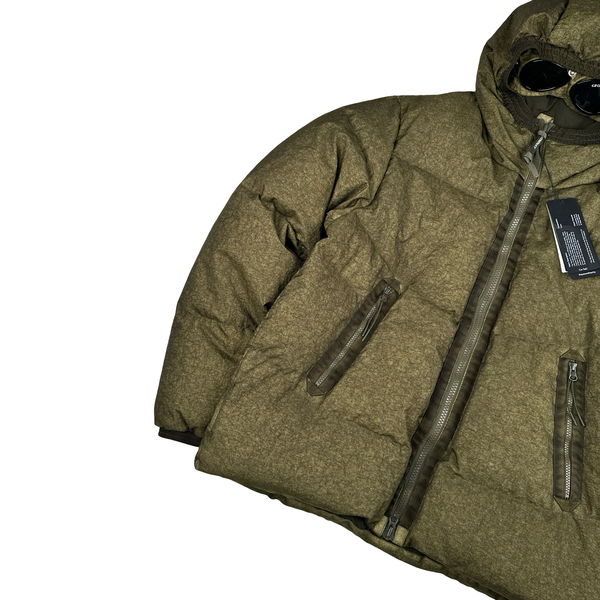 CP Company Khaki Co-Ted Down Filled Goggle Puffer Jacket - XL