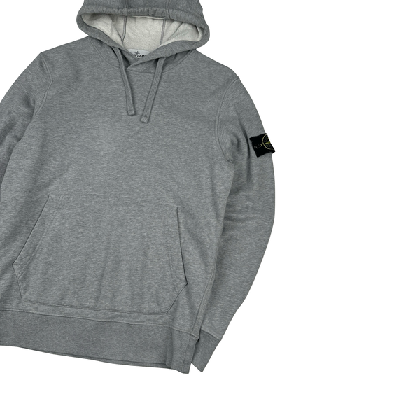 Stone Island 2021 Light Grey Pullover Cotton Hoodie - Small