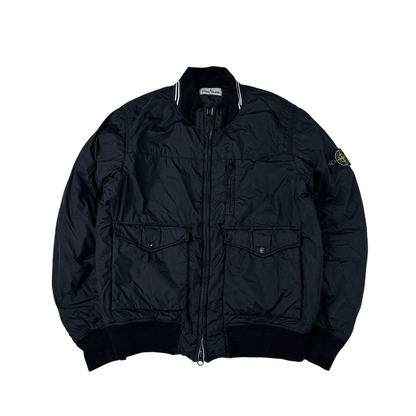 Stone Island 2012 Navy 30th Anni Garment Dyed Nylon Tela Quilted Jacket - Large