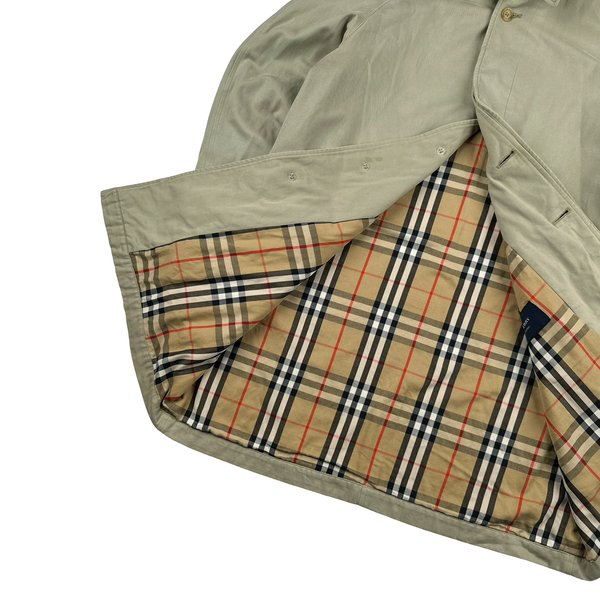 Burberry Nova Check Lined Tan Trench Coat - Medium