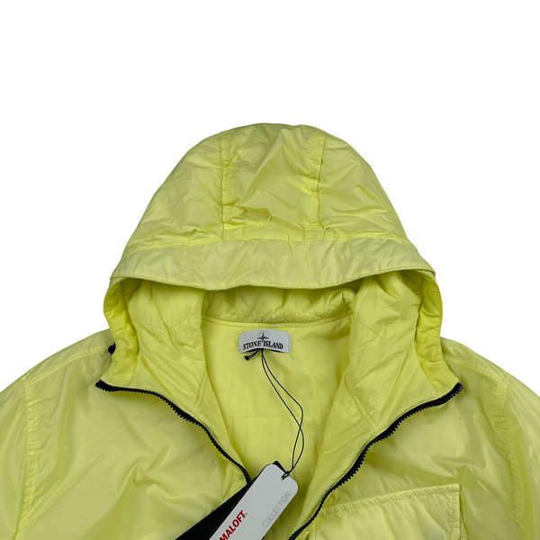 Stone Island 2022 Neon Yellow Crinkle Primaloft Lined Jacket - XL