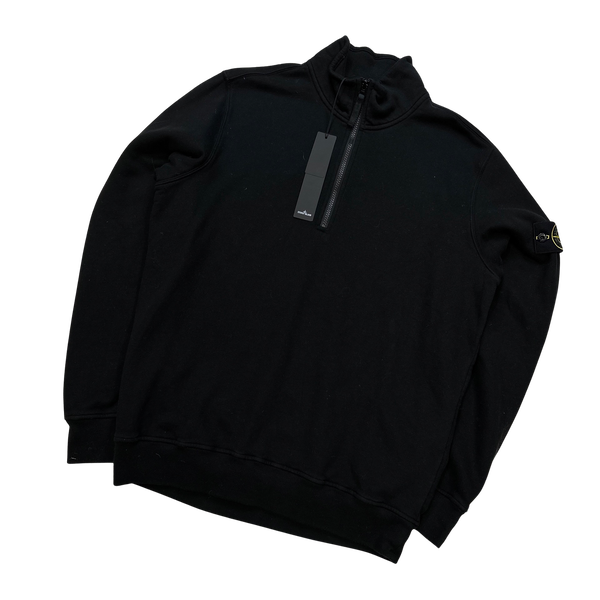 Stone Island 2023 Black Quarter Zip Jumper - Large