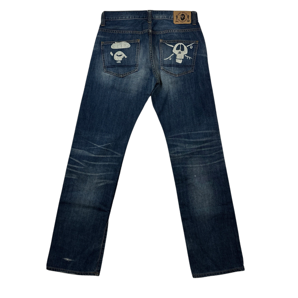 Bape x Stussy Straight Fit Graphic Jeans - 33"