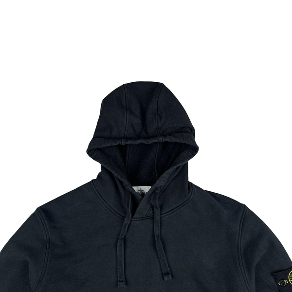Stone Island 2020 Black Cotton Pullover Hoodie - Large