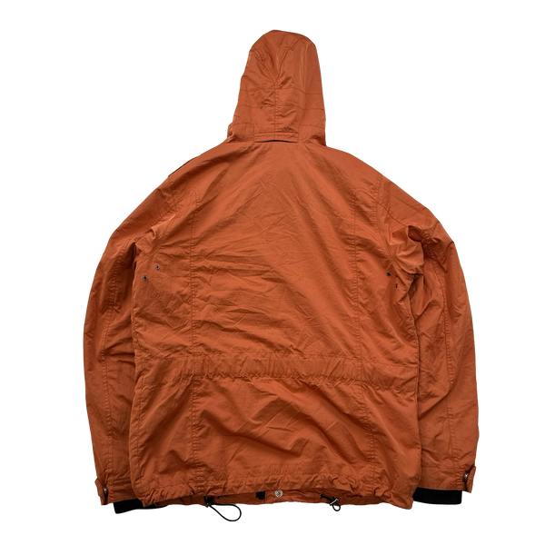 Ma Strum Orange Lightweight Nylon Hooded Jacket Medium Mat s Island
