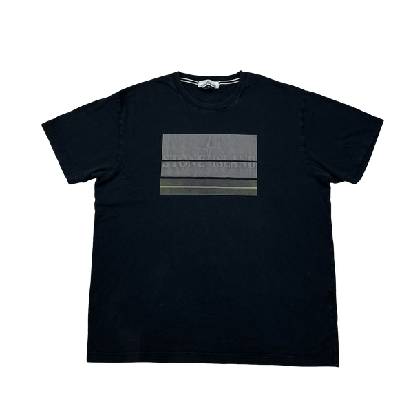 Stone Island Navy 3D Rubber Logo T Shirt - 3XL
