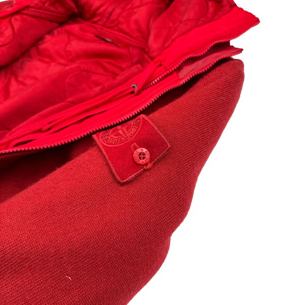 Stone Island 2013 Red Ghost Piece Mussola Gommta Hood Wool Dutch Rope Jacket - Large