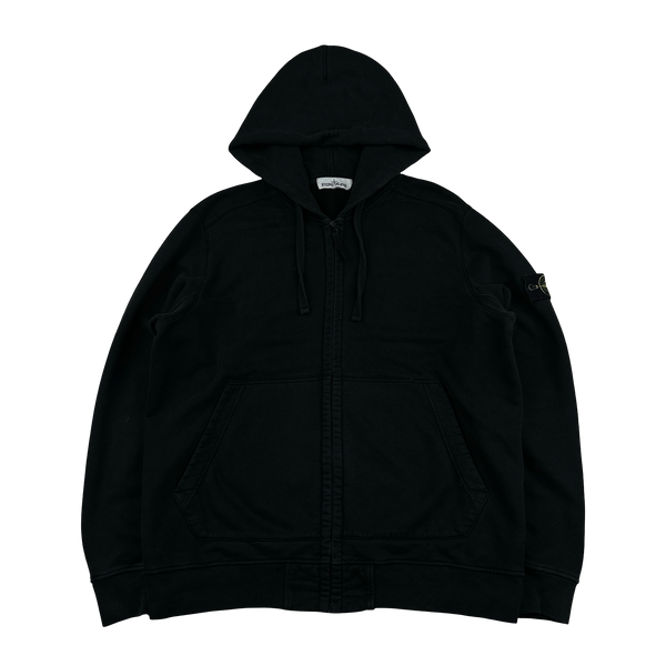 Stone Island 2018 Black Cotton Zipped Hoodie - XXL