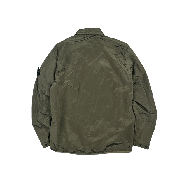 Stone Island 2018 Sage Green Shimmer Nylon Metal Overshirt - Small