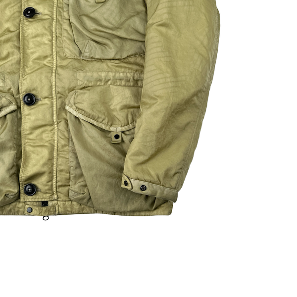 CP Company Yellow M Bossed Quilted Goggle Jacket - Medium