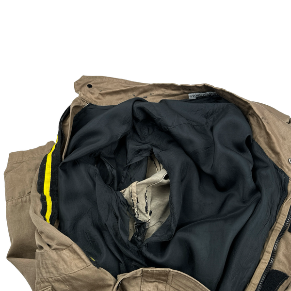 Stone Island 2002 Camel Raso Gommato Field Jacket - Large