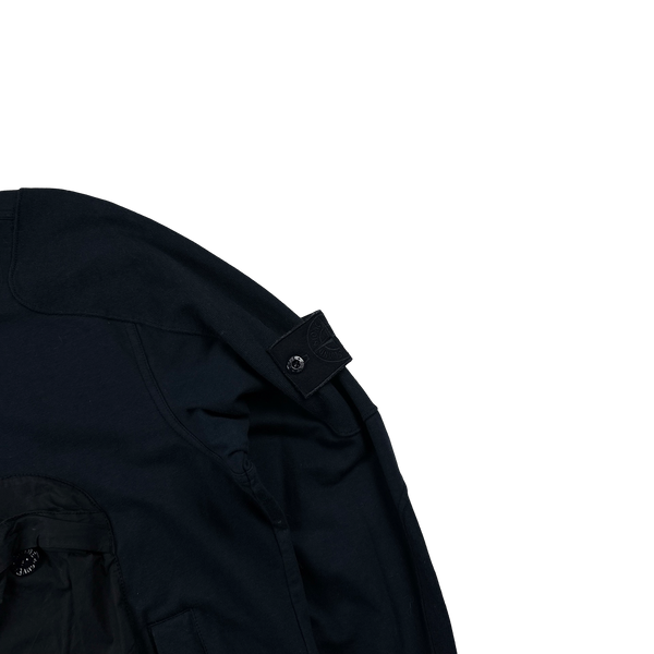 Stone Island 2018 Navy Ghost Piece Cargo Pocket Zipped Sweatshirt - Medium