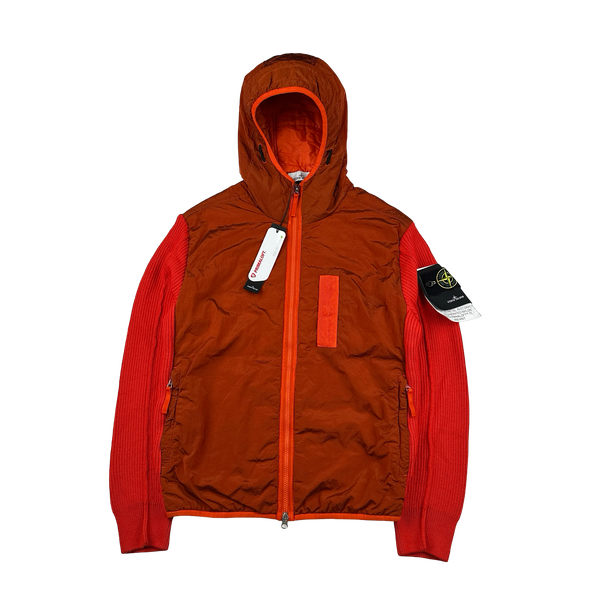 Stone Island 2023 Orange Nylon Metal Primaloft-TC Knit Jacket - Medium