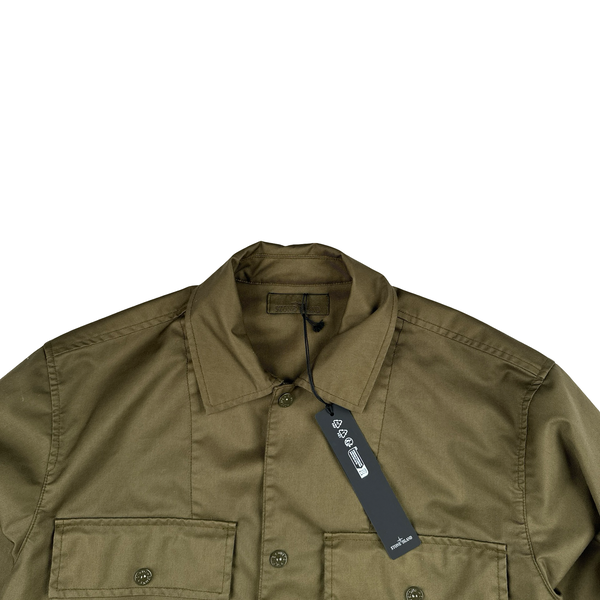 Stone Island 2025 Khaki Performance Twill Wool O-Ventile Ghost Jacket - Medium
