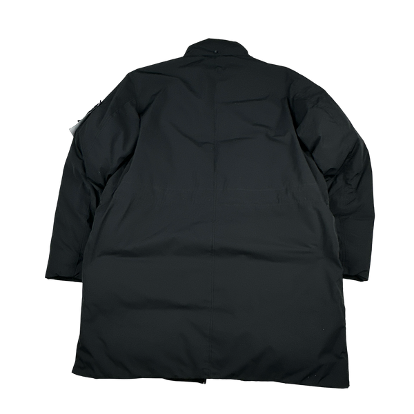 Stone Island 2022 Black Micro Twill Down Long Padded Jacket - Large