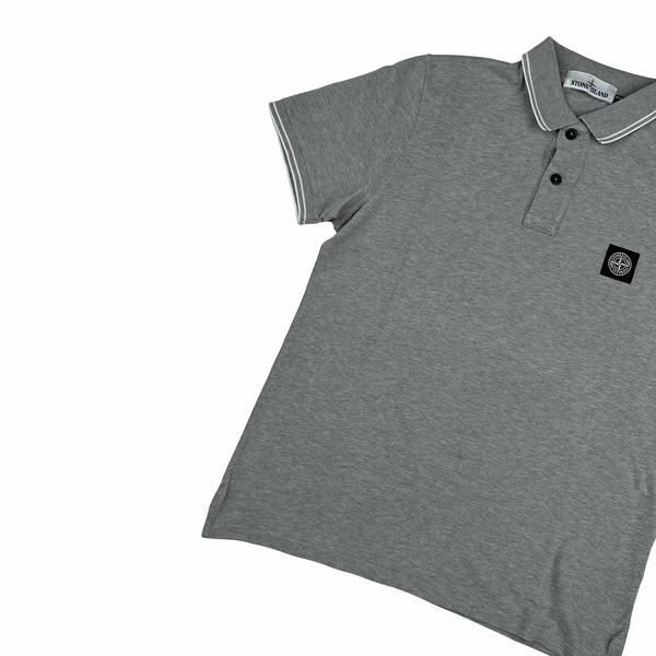 Stone Island Grey Short Sleeved Polo Top - Small