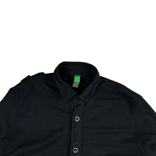 Ma Strum Black Cotton Buttoned Badge Shirt  - XL