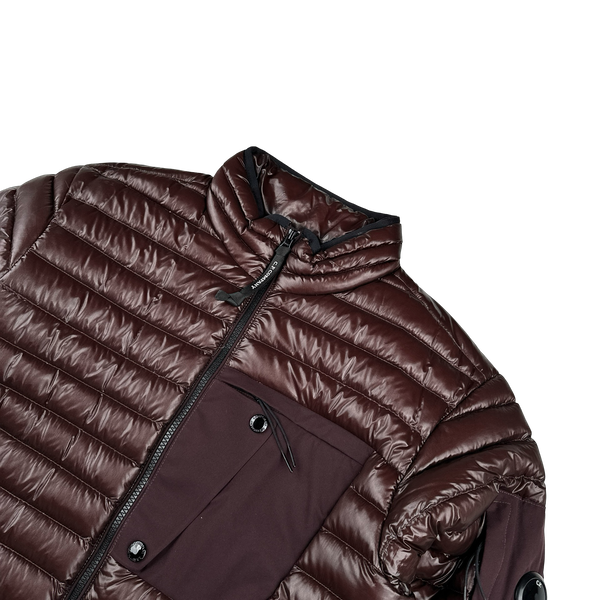 CP Company Burgundy DD Shell Puffer Jacket - Medium