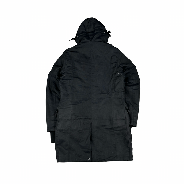 Ma Strum Dark Grey Quilted Multipocket Buttoned Jacket - Medium