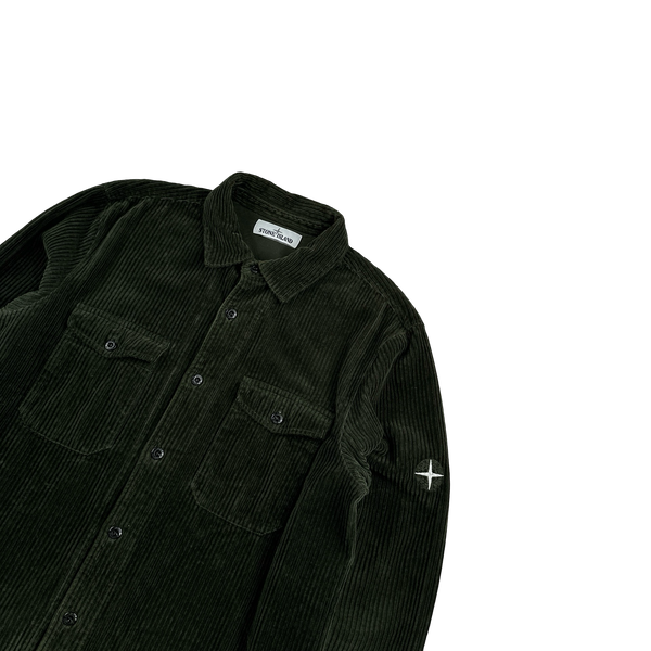 Stone Island 2020 Emerald Green Jumbo Corduroy Shirt - Large