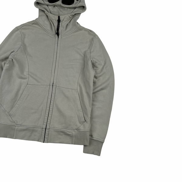 CP Company Grey Cotton Goggle Hoodie - Small