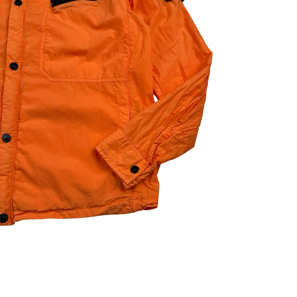 Stone Island 2015 Orange Nylon Metal Hooded Overshirt - Large