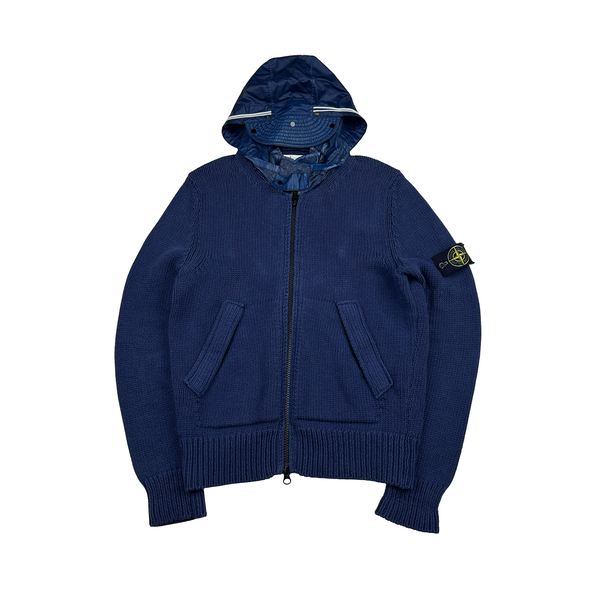 Stone Island 2012 Heavyweight Knit Mussola Hooded Jumper - Medium