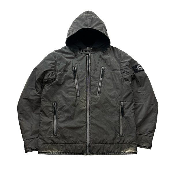 Stone Island Liquid Reflective Silver Fleece Lined Jacket - XL