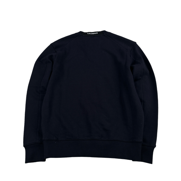 CP Company Navy Lens Viewer Cotton Pullover Jumper - XS