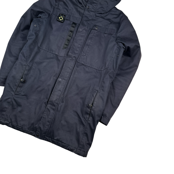Ma Strum Navy Multipocket Long Quilted Jacket - XL