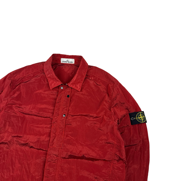 Stone Island Red Nylon Metal Shimmer Overshirt - XL