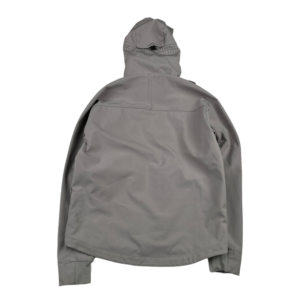 Ma Strum Grey Double Layer Nylon Hooded Jacket - Medium