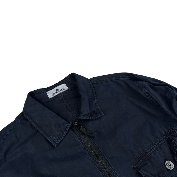 Stone Island 2020 Navy Cotton Overshirt - XL