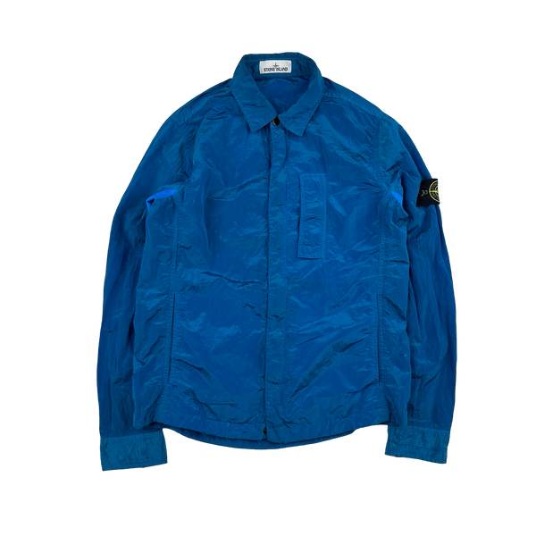 Stone Island 2018 Blue Nylon Metal Shimmer Overshirt - Medium