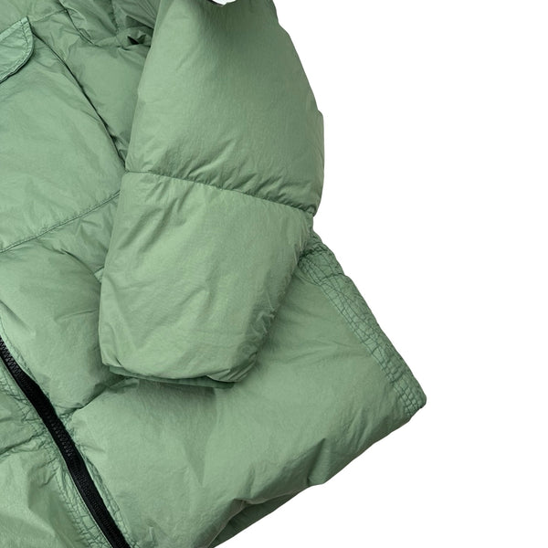 Stone Island 2022 Pale Green Crinkle R-NY Down Puffer Jacket - XL