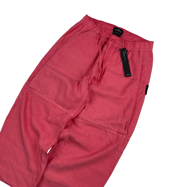 Stone Island Shadow Project Pink Linen Trousers - Medium